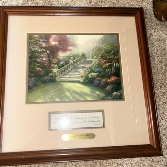 Thomas Kinkade "STAIRWAY TO PARADISE" Framed Print w/Certificate of Authenticity - Picture 9 of 12